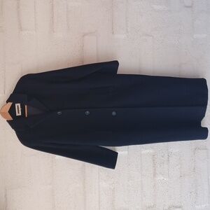 Kristen Blake Virgin Wool Cashmere Blend Full Length Coat, Blue, Pockets, Lined